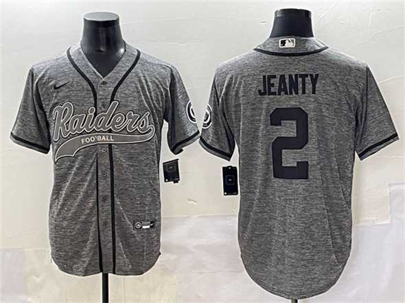 Men%27s Las Vegas Raiders #2 Ashton Jeanty Grey Cool Base Stitched Baseball Jersey->las vegas raiders->NFL Jersey